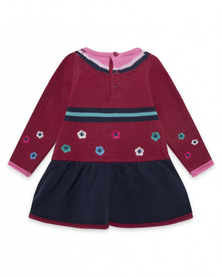 Robe en tricot fleurs fille rose kyoto girls Robe en tricot fleurs fille rose kyoto girls
