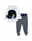 Ensemble velours long avec pieds garçon bleu it's cold Ensemble velours long avec pieds garçon bleu it's cold