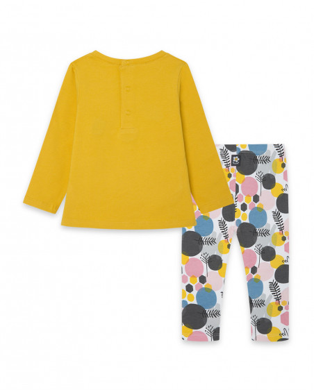 T-shirt et leggings en jersey imprimé fille jaune bee happy T-shirt et leggings en jersey imprimé fille jaune bee happy