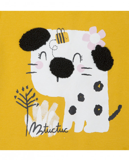 T-shirt et leggings en jersey imprimé fille jaune bee happy T-shirt et leggings en jersey imprimé fille jaune bee happy