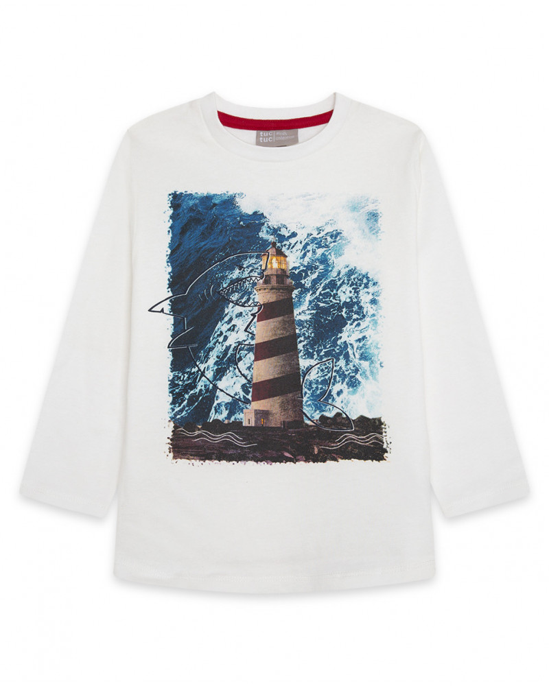 Tee-shirt en jersey imprimée fille blanc wild soul