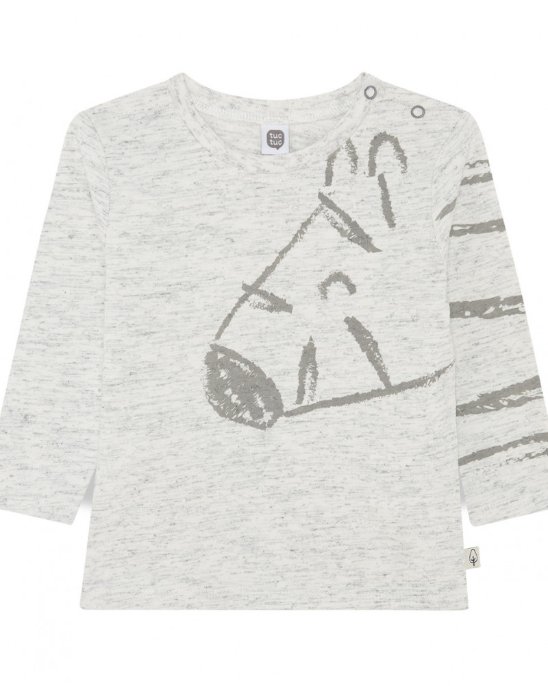 Tee-shirt en jersey zèbre garçon gris city gamer