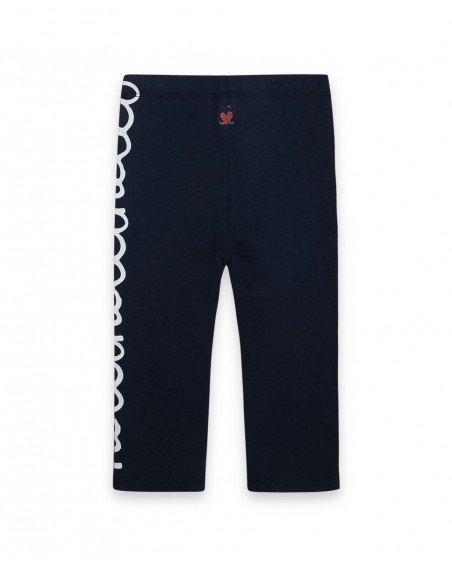 Leggings en jersey message fille bleus hello london Leggings en jersey message fille bleus hello london