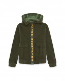 Sweat-shirt capuche en peluche avec fermeture éclair fille vert Sweat-shirt capuche en peluche avec fermeture éclair fille vert