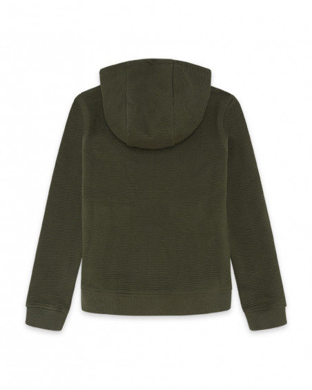 Sweat-shirt capuche en peluche avec fermeture éclair fille vert Sweat-shirt capuche en peluche avec fermeture éclair fille vert