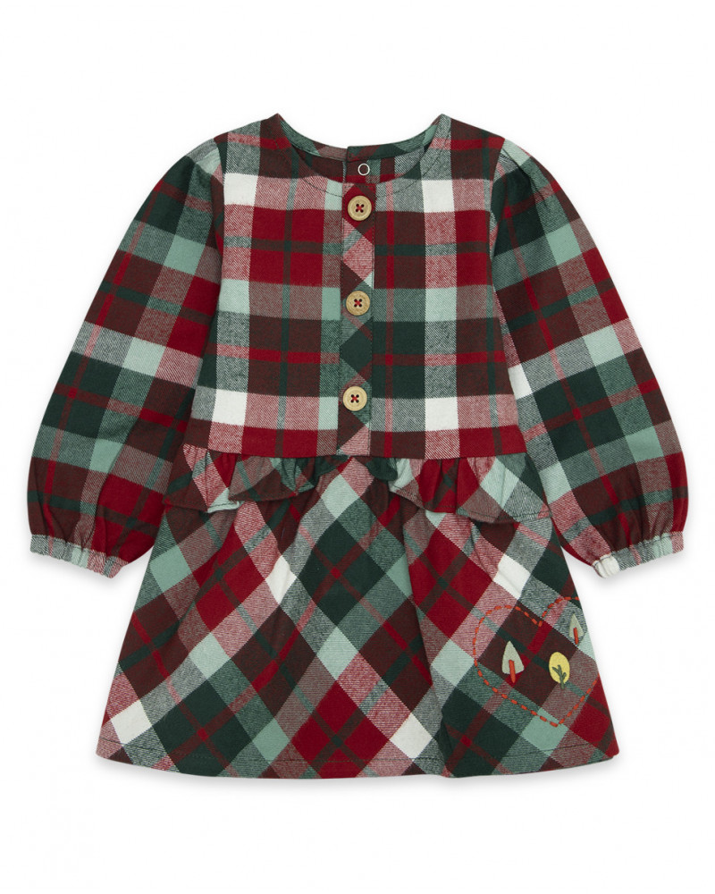 Robe flanelle à carreaux fille rouge highlands