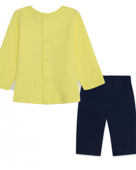T-shirt et pantalon en jersey pingouins garçon jaune it's cold T-shirt et pantalon en jersey pingouins garçon jaune it's cold