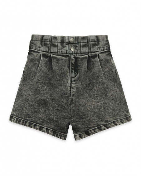 Short en jeans boutons garçon noir northern whales Short en jeans boutons garçon noir northern whales