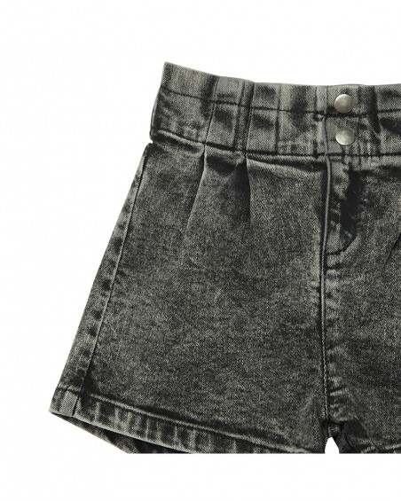 Short en jeans boutons garçon noir northern whales Short en jeans boutons garçon noir northern whales