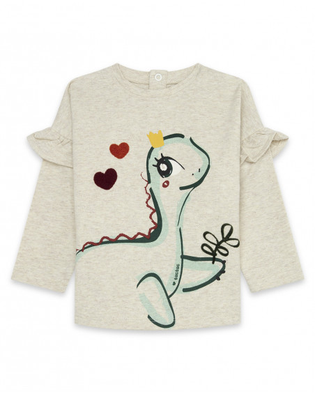 Tee-shirt en jersey volants fille blanc highlands Tee-shirt en jersey volants fille blanc highlands