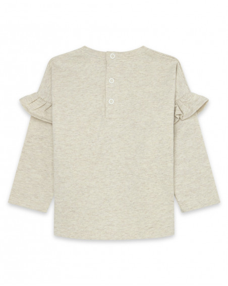 Tee-shirt en jersey volants fille blanc highlands Tee-shirt en jersey volants fille blanc highlands