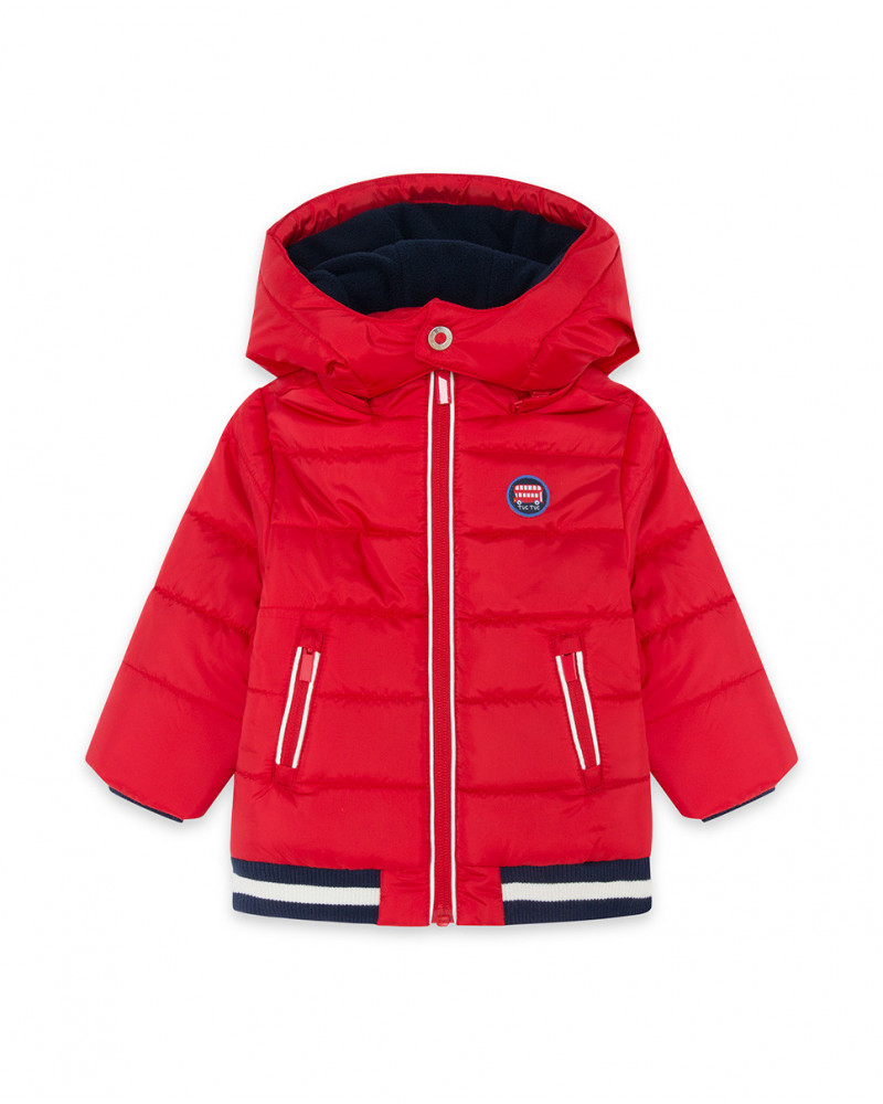 Parka matelassée avec capuche garçon rouge hello london