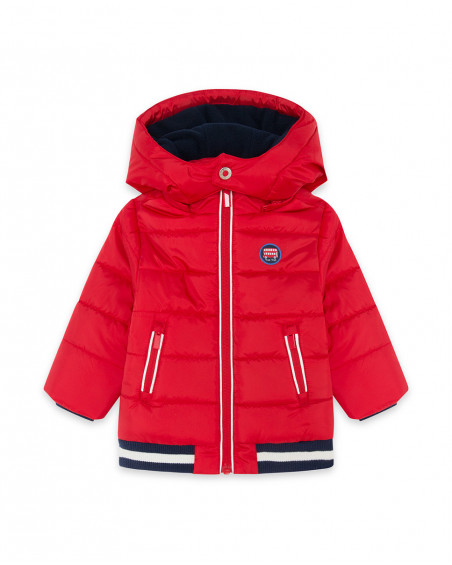 Parka matelassée avec capuche garçon rouge hello london Parka matelassée avec capuche garçon rouge hello london