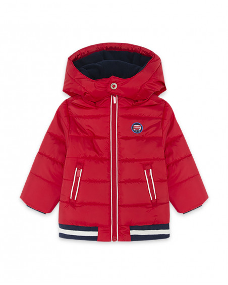 Parka matelassée avec capuche garçon rouge hello london Parka matelassée avec capuche garçon rouge hello london