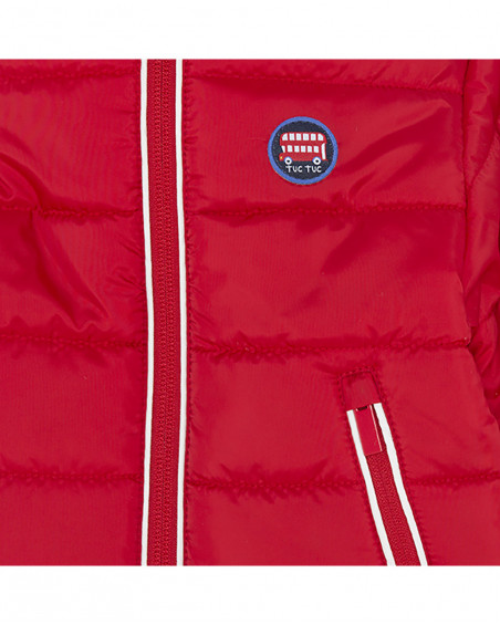 Parka matelassée avec capuche garçon rouge hello london Parka matelassée avec capuche garçon rouge hello london
