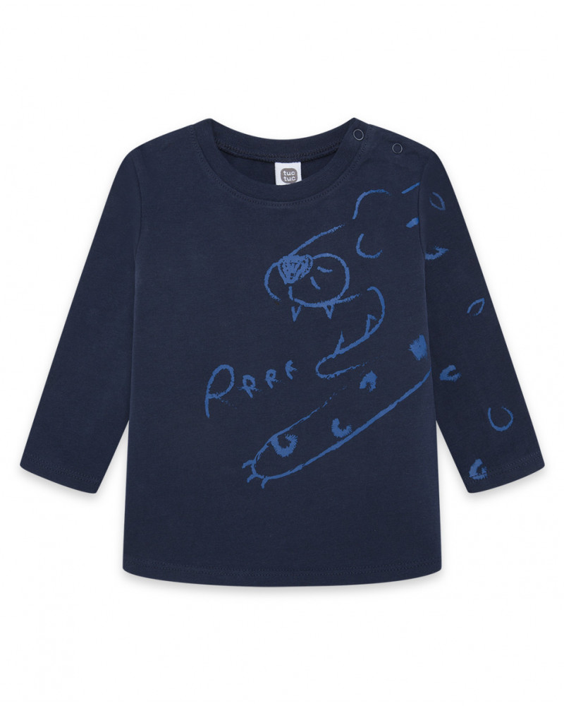 Tee-shirt en jersey tigre garçon marine city gamer