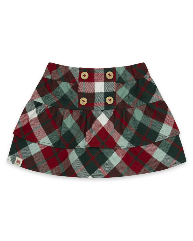 Jupe en flanelle à carreaux fille rouge highlands