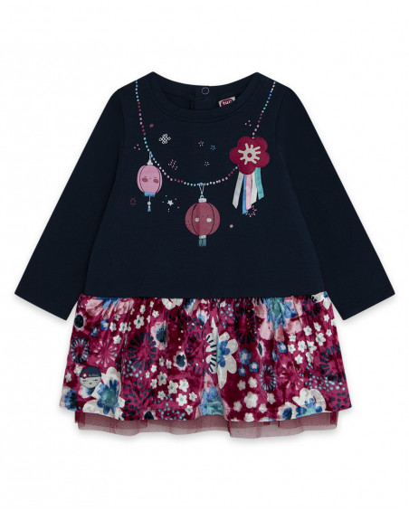 Robe combiné imprimé fille bleue kyoto girls Robe combiné imprimé fille bleue kyoto girls
