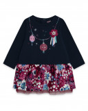 Robe combiné imprimé fille bleue kyoto girls Robe combiné imprimé fille bleue kyoto girls