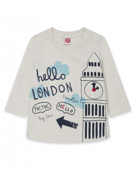 Tee-shirt en jersey message garçon blanc hello london Tee-shirt en jersey message garçon blanc hello london