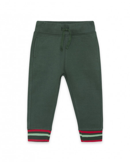 Pantalon en peluche lacets garçon vert highlands Pantalon en peluche lacets garçon vert highlands