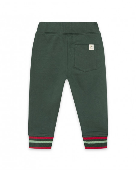 Pantalon en peluche lacets garçon vert highlands Pantalon en peluche lacets garçon vert highlands