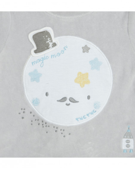 Ensemble velours long avec pieds garçon gris luna llena Ensemble velours long avec pieds garçon gris luna llena