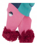 Bonnet et écharpe en tricot pompon fille rose kyoto girls Bonnet et écharpe en tricot pompon fille rose kyoto girls