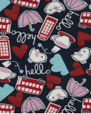 Sweat-shirt et leggings jersey imprimé fille bleu hello london Sweat-shirt et leggings jersey imprimé fille bleu hello london