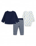 Ensemble 3 pièces jersey long sans pieds garçon bleu it's cold Ensemble 3 pièces jersey long sans pieds garçon bleu it's cold