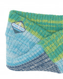 Bonnet et écharpe en tricot imprimé garçon bleu color hikers Bonnet et écharpe en tricot imprimé garçon bleu color hikers