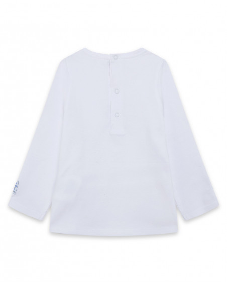 Tee-shirt en jersey fleurs fille blanc glaciar Tee-shirt en jersey fleurs fille blanc glaciar