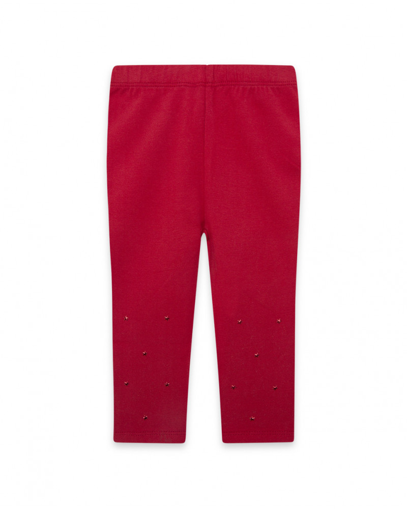 Leggings en jersey étoiles garçon rouges basicos baby