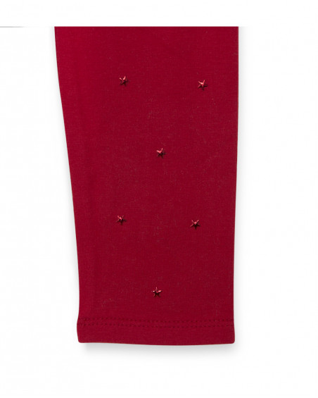 Leggings en jersey étoiles garçon rouges basicos baby Leggings en jersey étoiles garçon rouges basicos baby