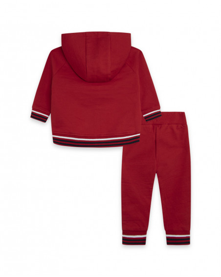 Sweat-shirt capuche et pantalon en peluche garçon rouge hello Sweat-shirt capuche et pantalon en peluche garçon rouge hello