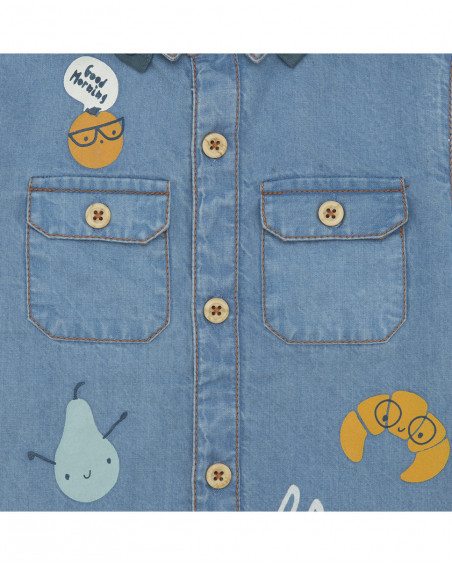 Chemise en jeans avec poches fille bleues basicos kids Chemise en jeans avec poches fille bleues basicos kids