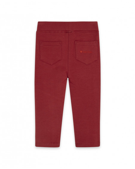 Leggings en coton molletonné avec détails fille rouges highlands Leggings en coton molletonné avec détails fille rouges highlands