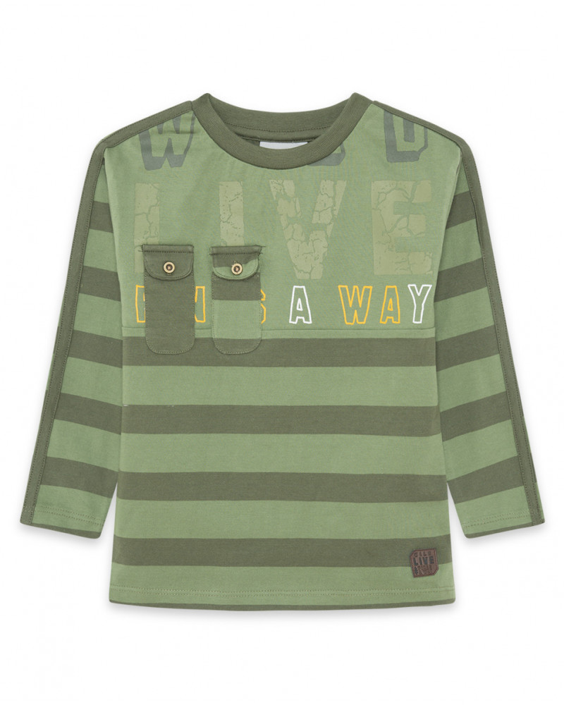 Tee-shirt en jersey message rayure fille vert dance muse