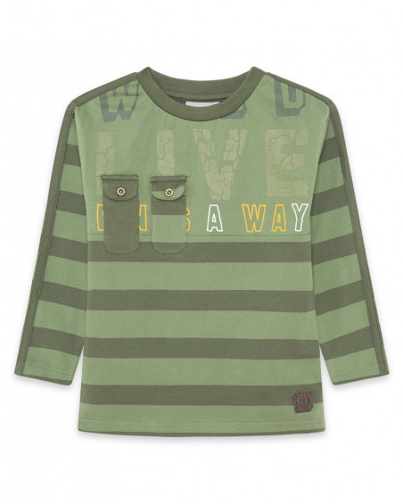 Tee-shirt en jersey message rayure fille vert dance muse Tee-shirt en jersey message rayure fille vert dance muse