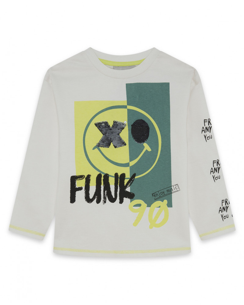 Tee-shirt en jersey message fille blanc hidden nature