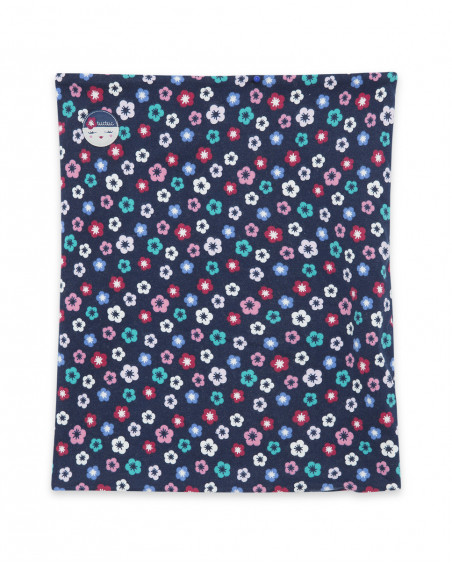 Bandana en jersey fleurs fille bleu kyoto girls Bandana en jersey fleurs fille bleu kyoto girls