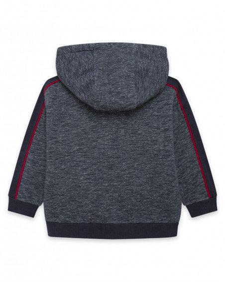 Sweat-shirt capuche en peluche avec fermeture éclair fille bleu Sweat-shirt capuche en peluche avec fermeture éclair fille bleu