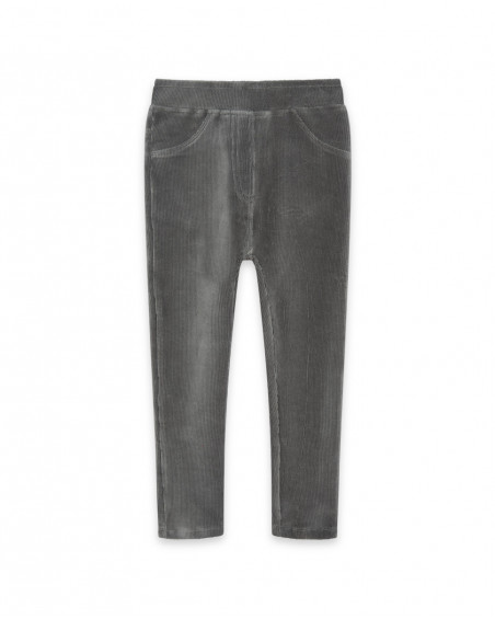 Jeggings velours côtelé et jersey avec détail poche fille gris Jeggings velours côtelé et jersey avec détail poche fille gris