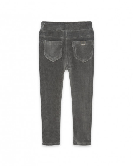 Jeggings velours côtelé et jersey avec détail poche fille gris Jeggings velours côtelé et jersey avec détail poche fille gris