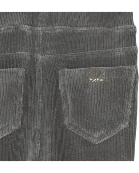 Jeggings velours côtelé et jersey avec détail poche fille gris Jeggings velours côtelé et jersey avec détail poche fille gris