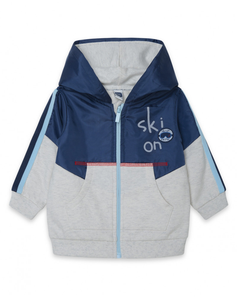 Sweat-shirt capuche en peluche avec fermeture éclair garçon