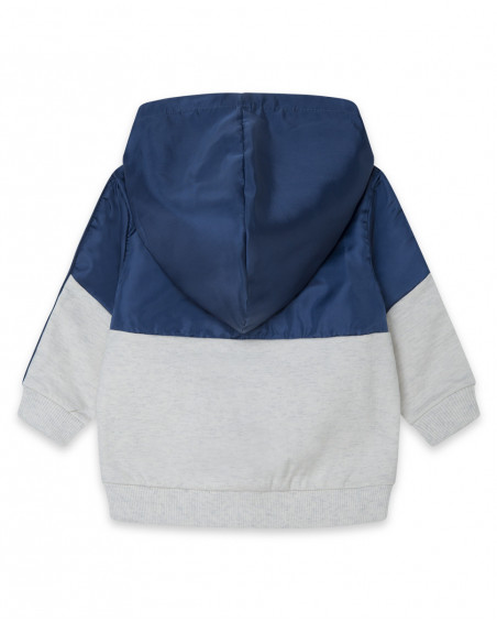 Sweat-shirt capuche en peluche avec fermeture éclair garçon Sweat-shirt capuche en peluche avec fermeture éclair garçon
