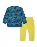 Sweat et pantalon en peluche camouflage garçon bleu color hikers Sweat et pantalon en peluche camouflage garçon bleu color hikers