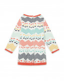 Robe en tricot à rayures fille blanche alphabet Robe en tricot à rayures fille blanche alphabet