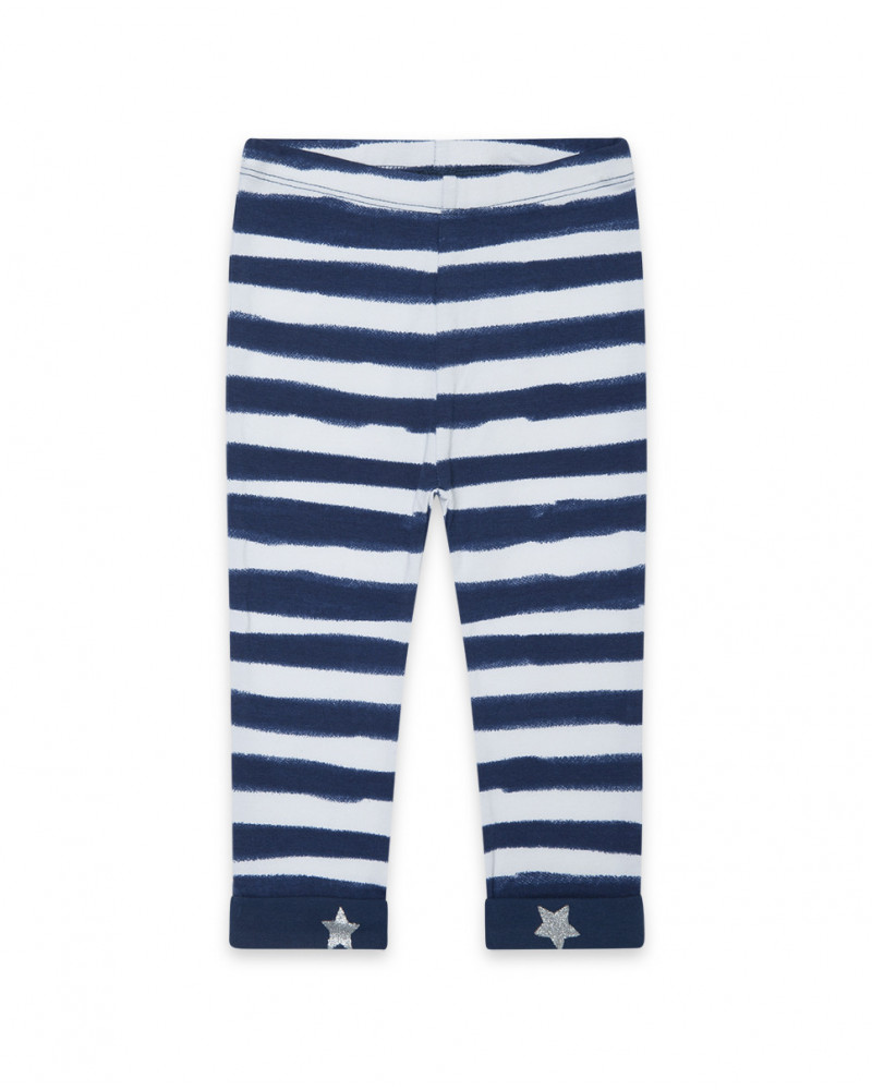 Leggings en jersey à rayures fille bleus glaciar